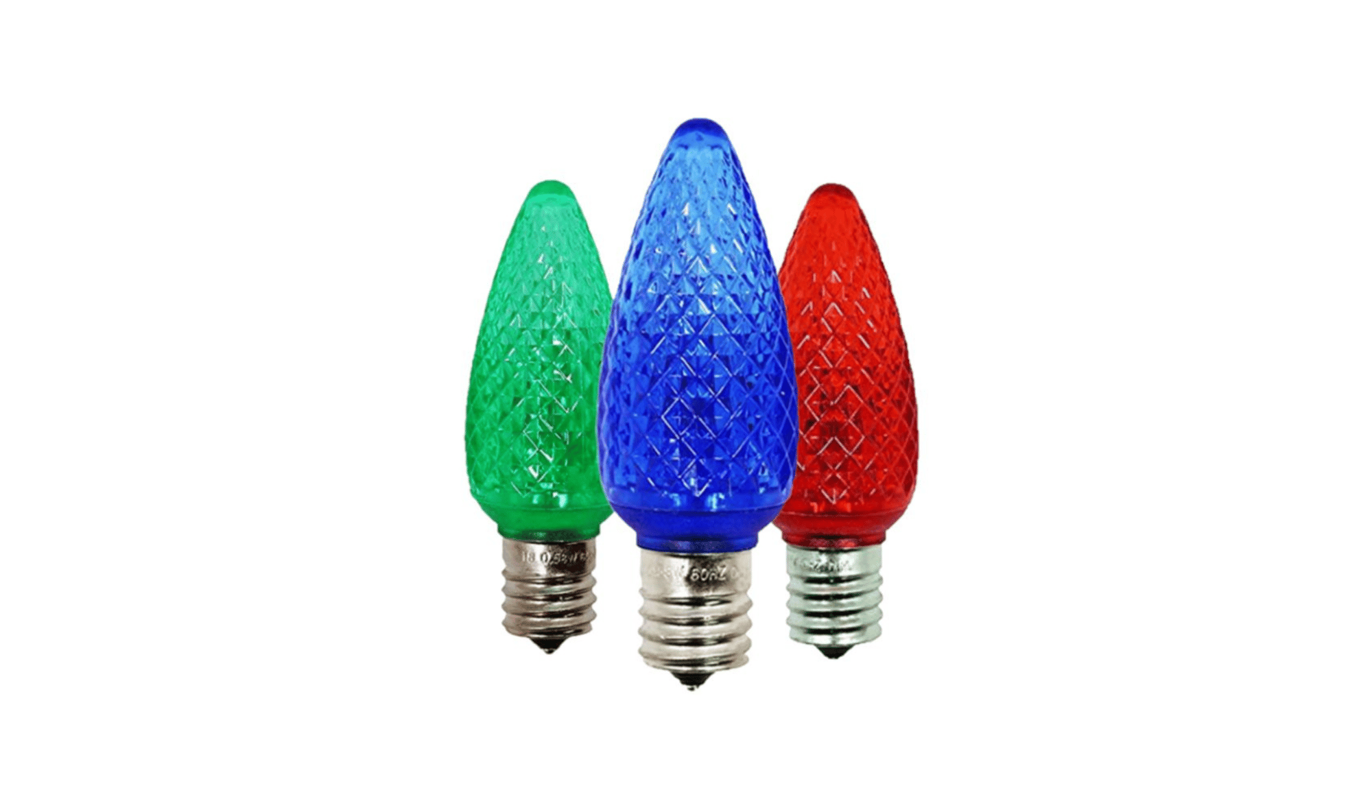 C9 LED Bulbs Red, Cool White, Warm White, Green, Blue